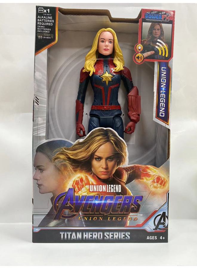 12-inch 30cm Avengers Toy Spider-Man Iron Man And Other Multi-joint Movable Luminous Sound-Color:Captain Marvel - Image 1
