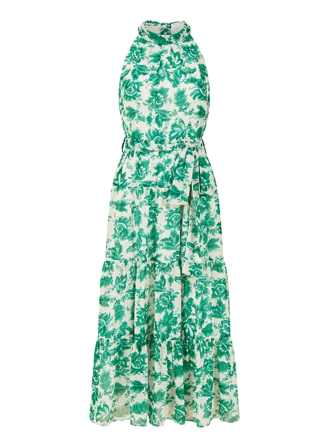 Yumi Floral Halter Midi Dress