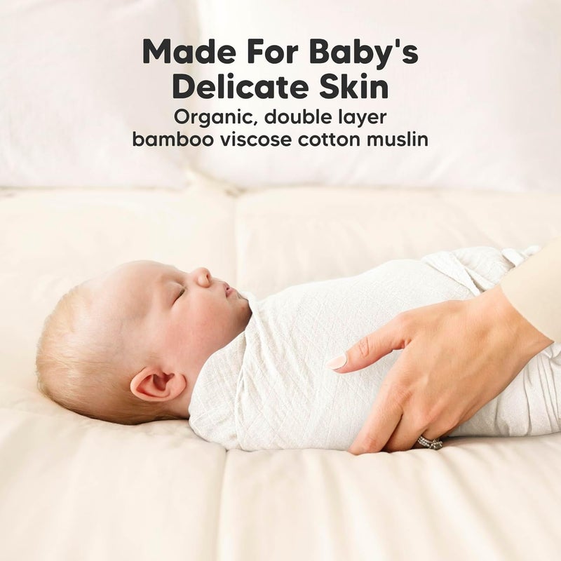 KeaBabies 4-Pack Muslin Swaddle Blankets for Boys, Girls - Organic Baby Swaddles for Newborns, Soft & Breathable Receiving Baby Blankets for Girl, Boy, Neutral, Newborn Essentials Gift (Soft White) - Image 4