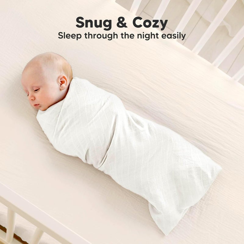 KeaBabies 4-Pack Muslin Swaddle Blankets for Boys, Girls - Organic Baby Swaddles for Newborns, Soft & Breathable Receiving Baby Blankets for Girl, Boy, Neutral, Newborn Essentials Gift (Soft White) - Image 5