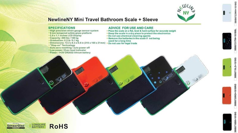 NEWLINE NY ميزان حمام ميني نيو لاين نيويورك العصري مع حقيبة سفر SBB0721MNYTW NYMSS101BBL - Image 4