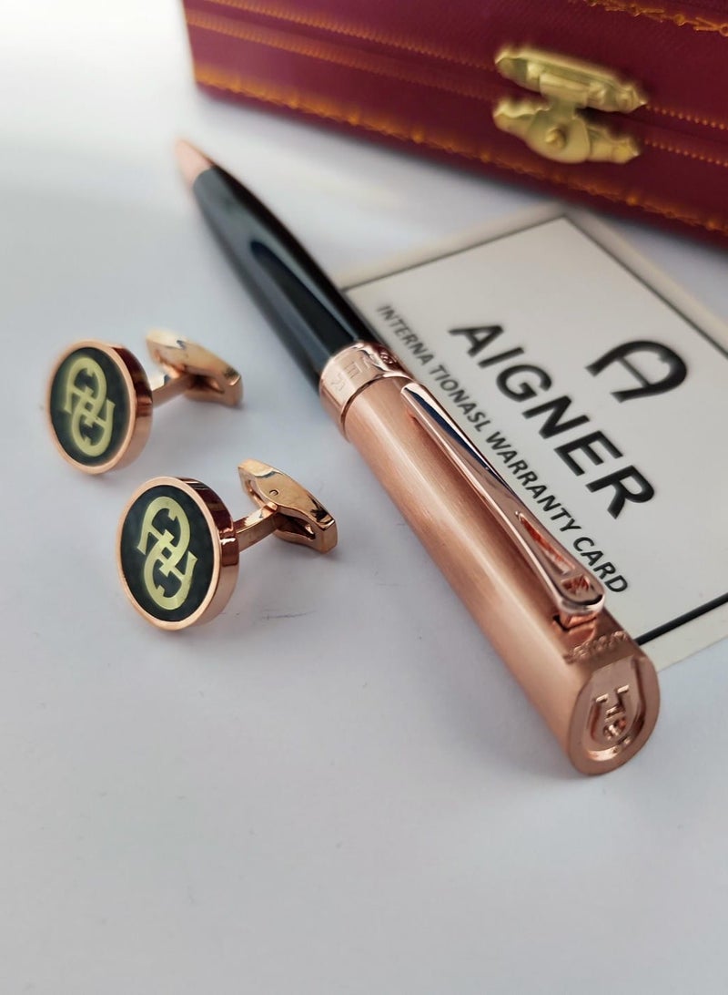Aignis New Aigner pen and cufflink, latest version 