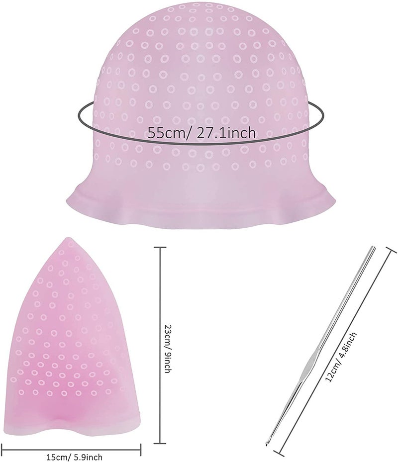 Leticia Highlight Caps Set for Color Hair Professional Reusable Highlighting Caps with Hooks4 Crocodile Clips For Hair1 Hair Bowel2 Hair Brush for Man Women - Image 3