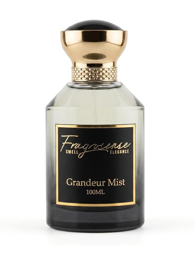 Grandeur Mist Eau de Parfum for Men 100ml, Long Lasting French Luxury Fragrance, Citrus Bergamot, Tunisian Orange Blossom & Woody Patchouli Scent, Elegant Masculine Signature Perfume
