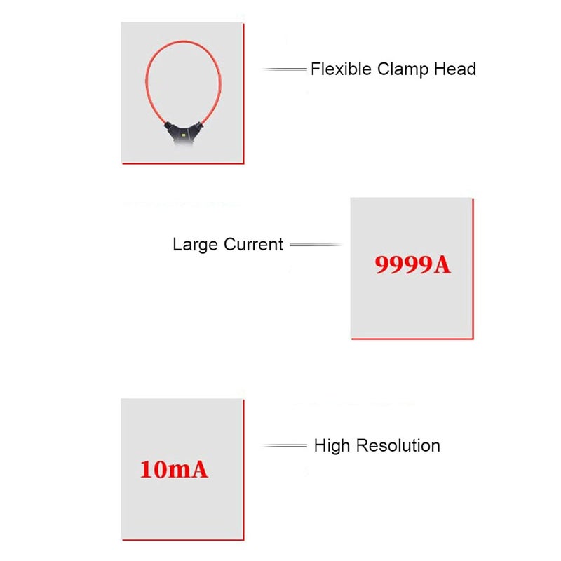 Multifunctional Flexible Coil Clamp Meter AC 0 9999A High Accuracy Leakage Current Tester - Image 5