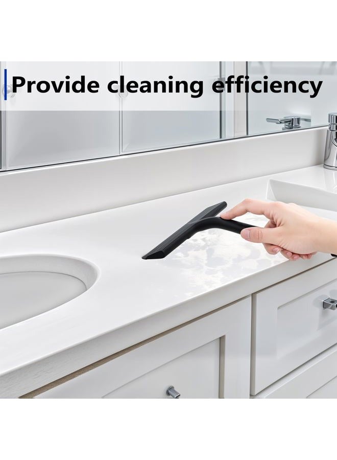wlich Shower Squeegee for Glass Doors and Bathroom, Stainless Steel with Silicone Blade, Window and Mirror Cleaner with No-Drill Hook, Streak-Free Cleaning Tool - Image 5
