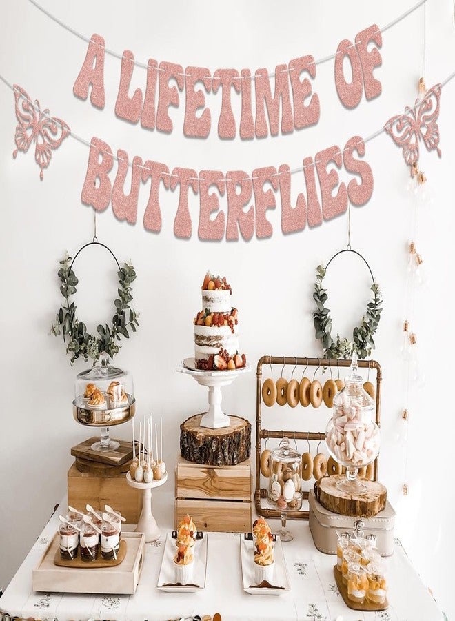 WFKLDF A Lifetime of Butterflies Banner, Butterfly Bridal Shower Decorations, Butterfly Theme Wedding Bachelorette Party Decorations - Image 4
