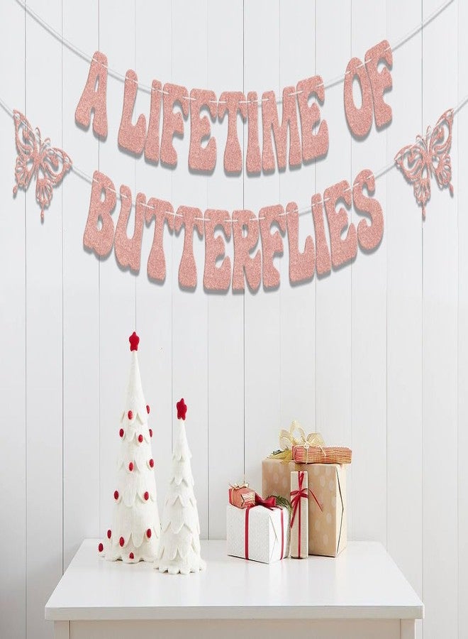 WFKLDF A Lifetime of Butterflies Banner, Butterfly Bridal Shower Decorations, Butterfly Theme Wedding Bachelorette Party Decorations - Image 3