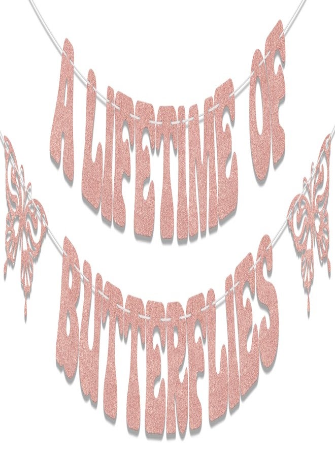 WFKLDF A Lifetime of Butterflies Banner, Butterfly Bridal Shower Decorations, Butterfly Theme Wedding Bachelorette Party Decorations - Image 1