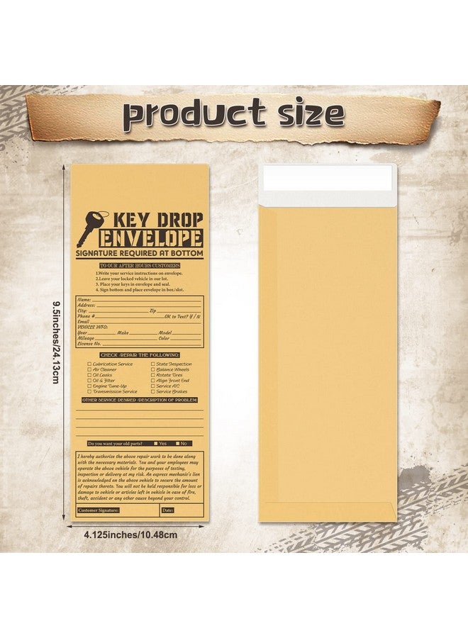 Geyee 500 Pcs Drop Key Envelopes Auto Shop Repair Service Drop Box Self Adhesive Envelopes Overnight Drop Box Envelopes For Auto Repair Shops And Mechanics, Kraft, 4.125 X 9.5 Inches (Classic) - Image 3