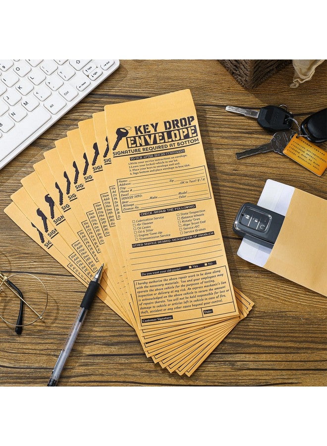 Geyee 500 Pcs Drop Key Envelopes Auto Shop Repair Service Drop Box Self Adhesive Envelopes Overnight Drop Box Envelopes For Auto Repair Shops And Mechanics, Kraft, 4.125 X 9.5 Inches (Classic) - Image 4