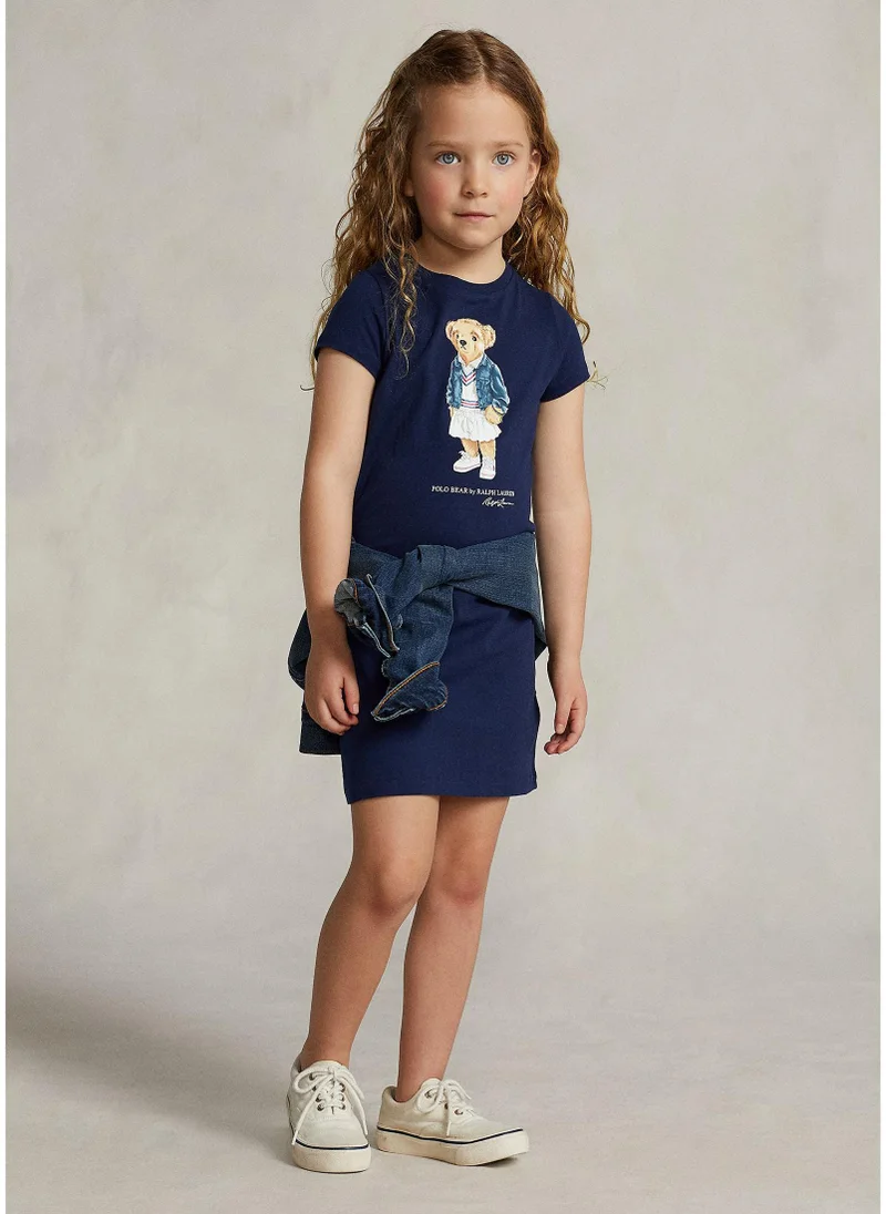POLO RALPH LAUREN Kids Bear Print T-Shirt Dress