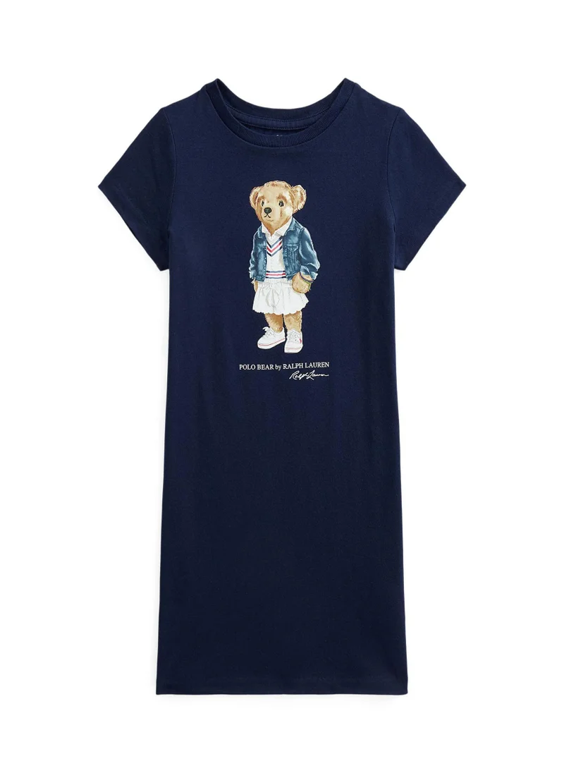 POLO RALPH LAUREN Kids Bear Print T-Shirt Dress