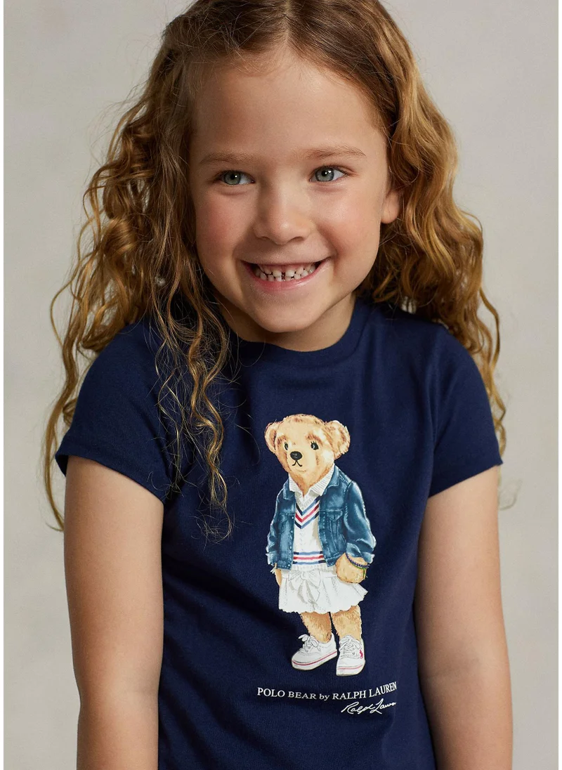 POLO RALPH LAUREN Kids Bear Print T-Shirt Dress