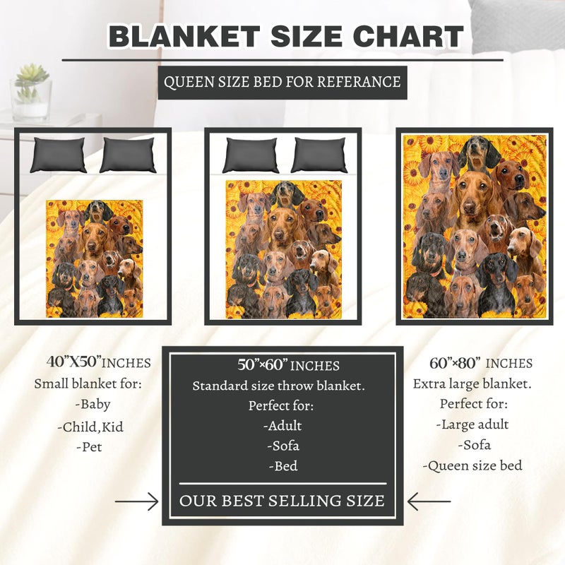 NHBTGSF Dachshund Dog Fleece Blanket Soft Dogs Flannel بطانية رمي دششوند هدية للنساء للبنات Girl - Image 4