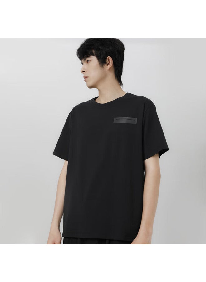 Markless [simple Quick-dry] Men's Short-sleeve Summer Sports T-shirt, Loose Round Neck Top, Txb3642m, Black, Xxl - Image 2