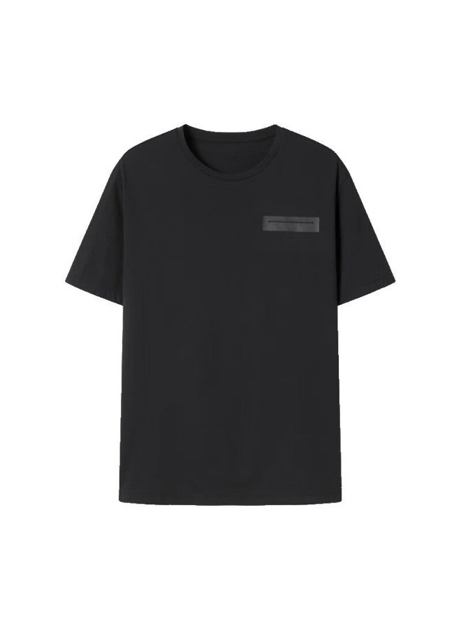 Markless [simple Quick-dry] Men's Short-sleeve Summer Sports T-shirt, Loose Round Neck Top, Txb3642m, Black, Xxl - Image 3