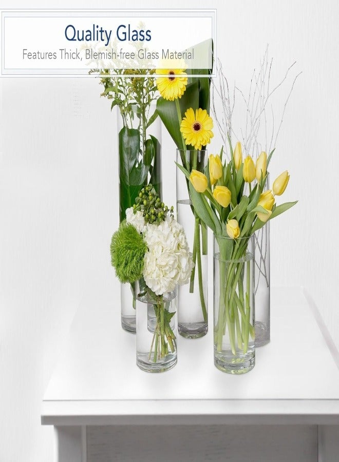 Clear Glass Cylinder Vase – 30cm Tall x 15cm Wide Flower Vase for Centerpieces, Weddings, Events & Home Decor – Large Decorative Table Vase for Floral Arrangements & Candles  - Image 4