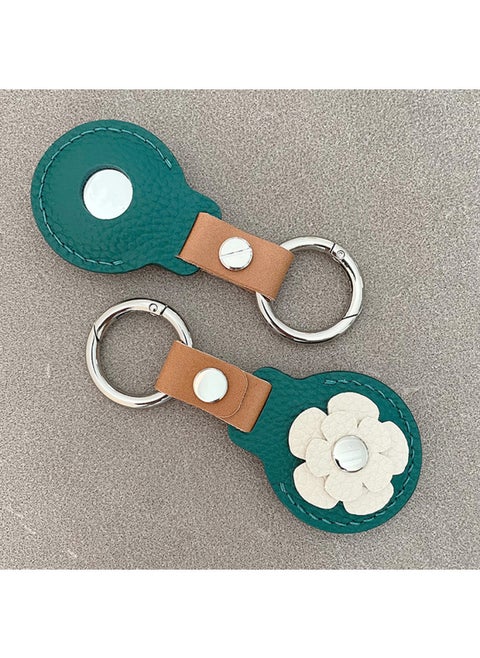 Korean Camellia Airtags Protective Case For Apple Airtag Tracking Anti-lost Locator Protective Case-Color:Green