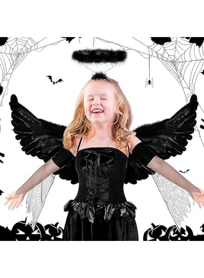VUCATIN Three Piece Children's Role Play Costume Set with Wand and Halo Wings for Masquerade Role Play Party Halloween - Image 2