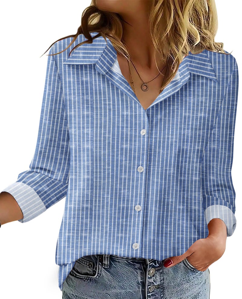 Zeagoo Women's Blouses & Button-Down Shirts Spring Clothes Long Sleeve Business Casual Tops Fall Fashion Office Wear - Image 1
