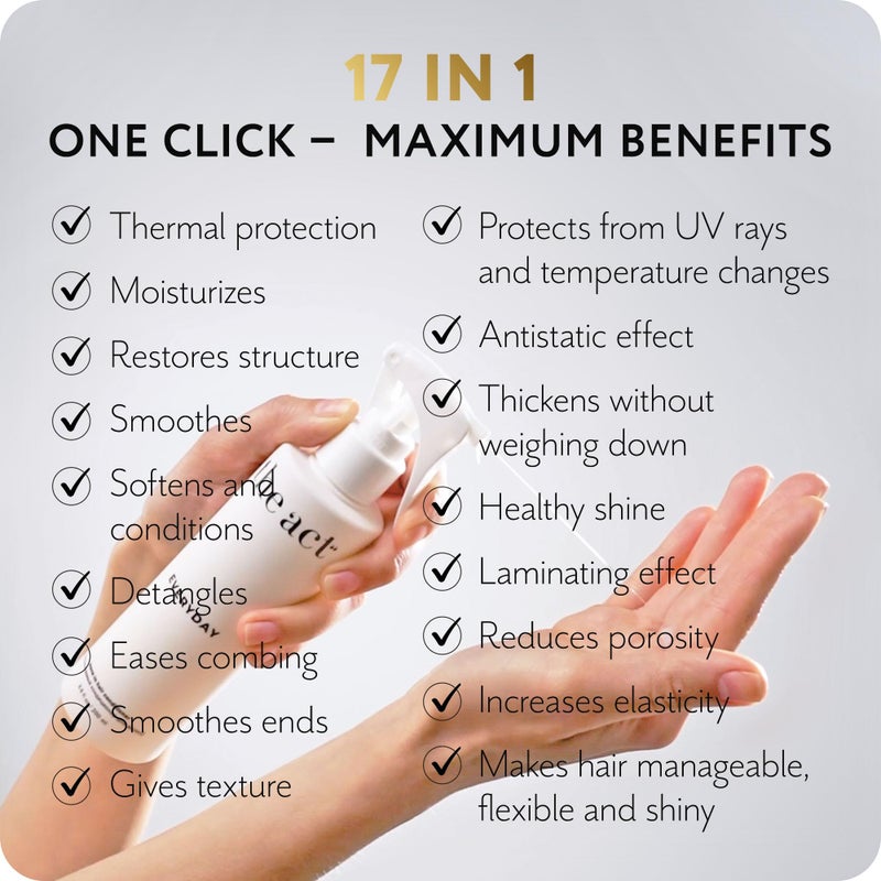The Act Everyday Leave In Hair Conditioner Spray, Anti-Static, Nourishing, Hydrating Leave-in Cream Spray, Heat Protectant for Hair, Strengthening, Frizz Control, All Hair Types, 6.8 fl oz - Image 5