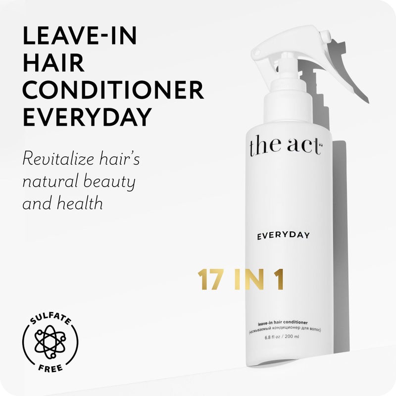 The Act Everyday Leave In Hair Conditioner Spray, Anti-Static, Nourishing, Hydrating Leave-in Cream Spray, Heat Protectant for Hair, Strengthening, Frizz Control, All Hair Types, 6.8 fl oz - Image 2