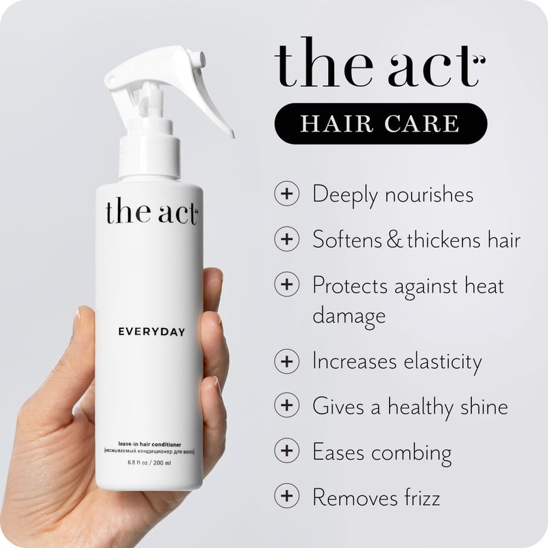 The Act Everyday Leave In Hair Conditioner Spray, Anti-Static, Nourishing, Hydrating Leave-in Cream Spray, Heat Protectant for Hair, Strengthening, Frizz Control, All Hair Types, 6.8 fl oz - Image 3