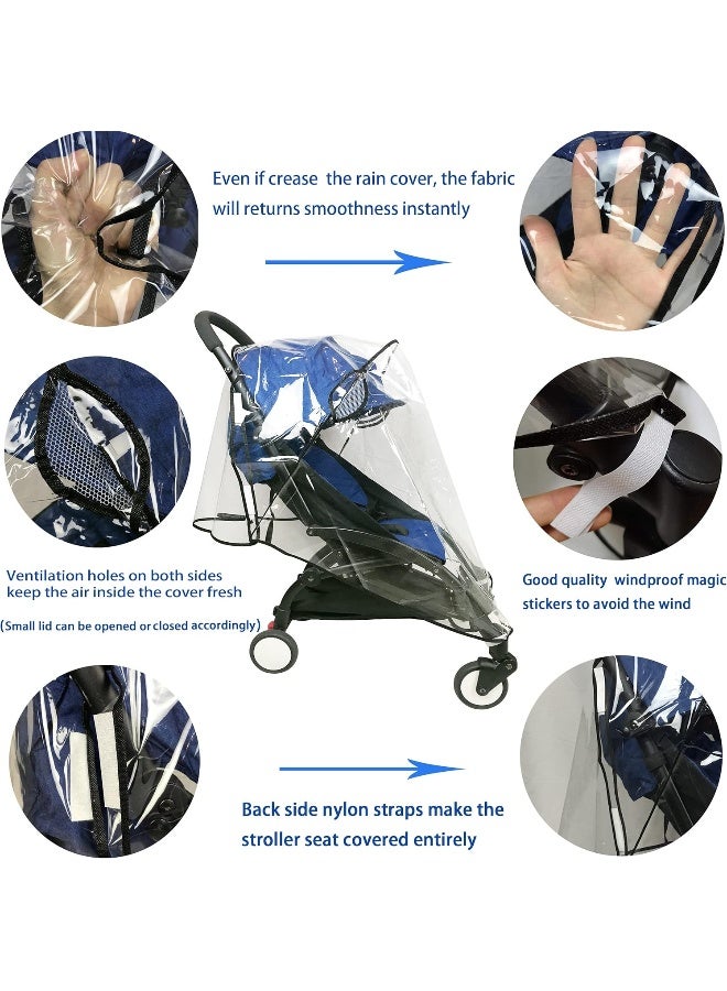 LLUFO Stroller Rain Cover Universal Stroller Cover for Toddler Umbrella Stroller Waterproof Snow Wind Weather Shield, Food Grade EVA No Odor - Image 2