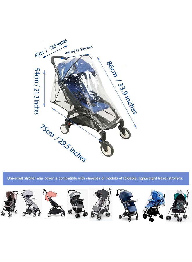 LLUFO Stroller Rain Cover Universal Stroller Cover for Toddler Umbrella Stroller Waterproof Snow Wind Weather Shield, Food Grade EVA No Odor - Image 3