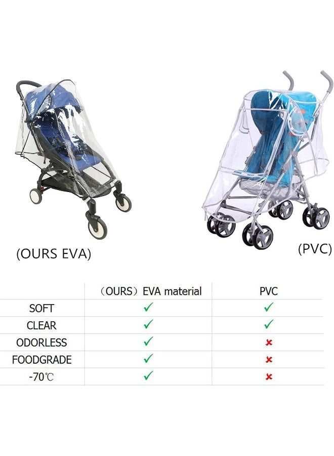 LLUFO Stroller Rain Cover Universal Stroller Cover for Toddler Umbrella Stroller Waterproof Snow Wind Weather Shield, Food Grade EVA No Odor - Image 4