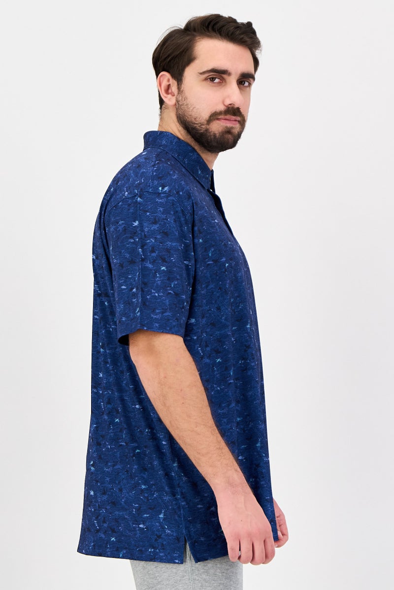 Greg Norman Men Sportswear Fit Short Sleeve Outdoor Polo Shirt, Navy - Image 2