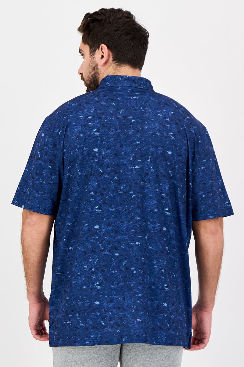 Greg Norman Men Sportswear Fit Short Sleeve Outdoor Polo Shirt, Navy - Image 3