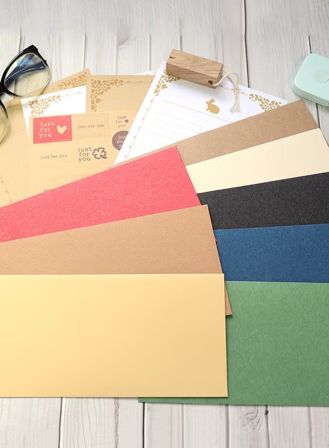 8 PCS Vintage Colourful Kraft Paper Envelopes Kraft Paper Envelopes Invitation Envelopes Budget Envelopes - Image 4