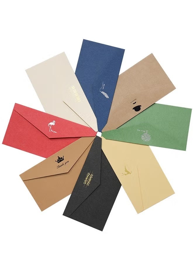 8 PCS Vintage Colourful Kraft Paper Envelopes Kraft Paper Envelopes Invitation Envelopes Budget Envelopes - Image 1