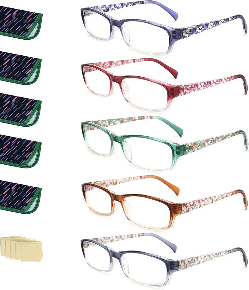 LANLANG 3-Pack Blue Light Blocking Reading Glasses for Women with 3 fashion colors, Spring Hinge, Anti Eyestrain Anti UV L-L010 - Image 1
