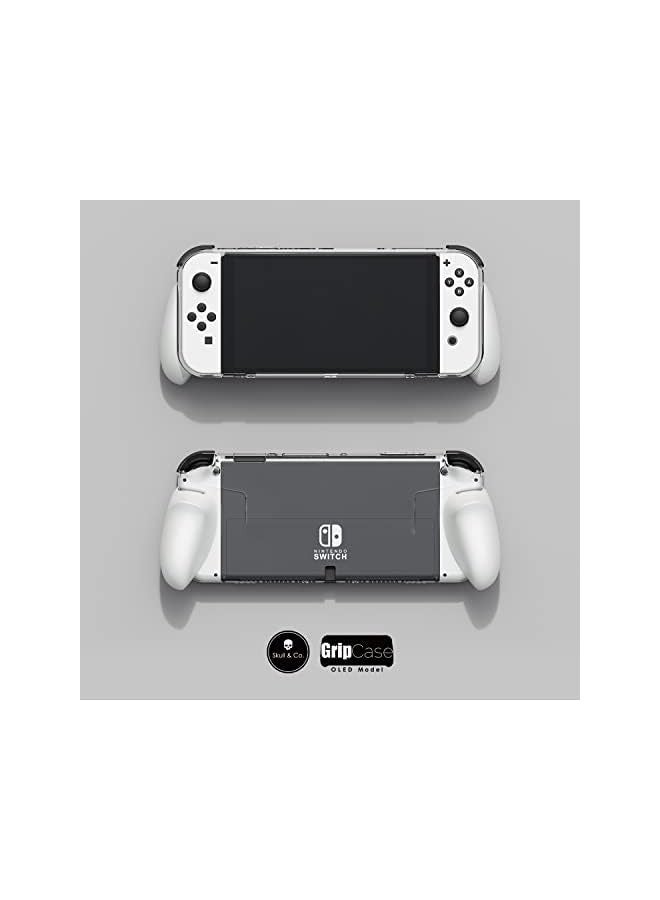 بروماس OLED لطراز Nintendo Switch OLED: غطاء حماية شفاف قابل للإرساء مع مقابض قابلة للتبديل [ليناسب جميع أحجام الأيدي] [بدون حقيبة حمل] - OLED أبيض - Image 3