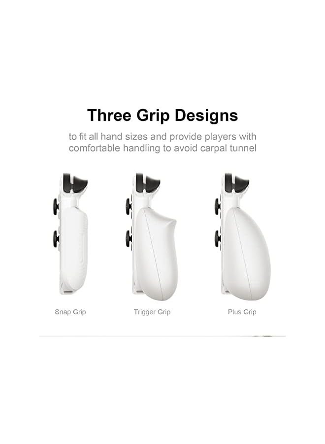 بروماس OLED لطراز Nintendo Switch OLED: غطاء حماية شفاف قابل للإرساء مع مقابض قابلة للتبديل [ليناسب جميع أحجام الأيدي] [بدون حقيبة حمل] - OLED أبيض - Image 5