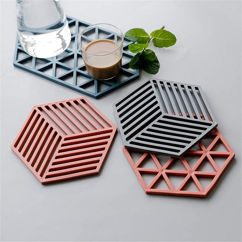 Dhvsam Silicone Table Mats Insulated Flexible Durable Non Slip Coasters Kitchen Table Protector Mat Heat Trivet Mat for Bowl Dishes Pack of 4 - Image 4