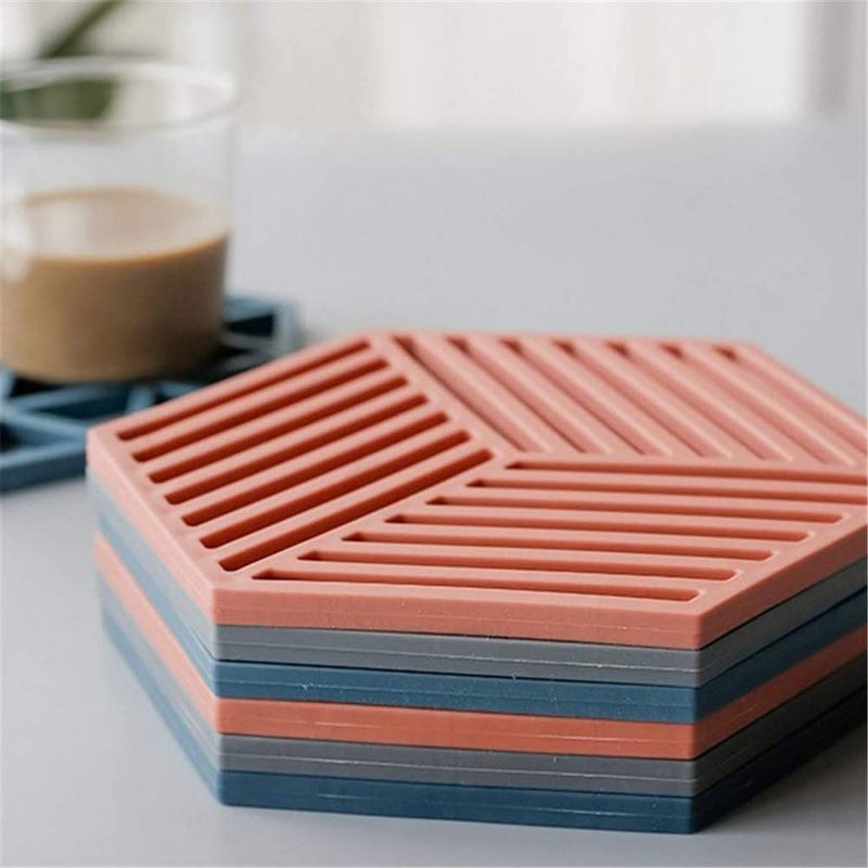 Dhvsam Silicone Table Mats Insulated Flexible Durable Non Slip Coasters Kitchen Table Protector Mat Heat Trivet Mat for Bowl Dishes Pack of 4 - Image 3