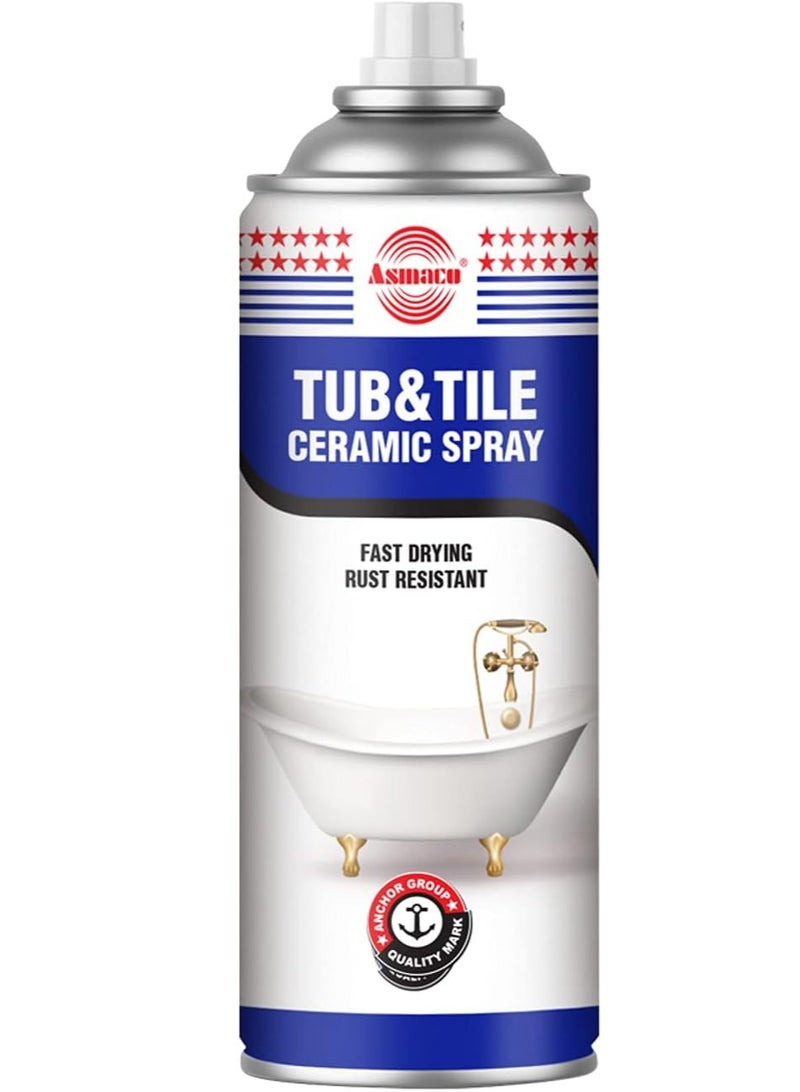 Asmaco Asmaco Bathtub And Tile Ceramic White Spray For Crack Filling Restoration And Coating Of Bathtubs, Washbasins, Ceramic Statue And Household Items Etc…400ml  - Image 1