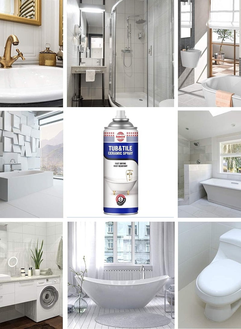 Asmaco Asmaco Bathtub And Tile Ceramic White Spray For Crack Filling Restoration And Coating Of Bathtubs, Washbasins, Ceramic Statue And Household Items Etc…400ml  - Image 3