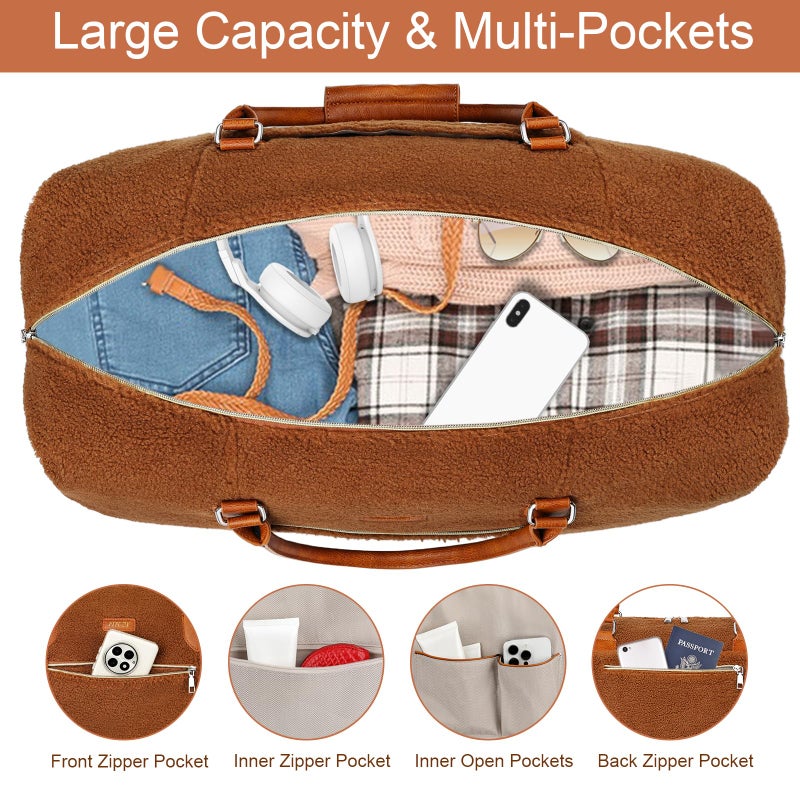 ITIEZY Women's 3-Piece Waterproof Travel Duffel Set - Weekender Overnight Bag with Shoe Compartment, Carry-On Tote & Toiletry Bag for Gym, Business Trip, Weekend Getaways - Image 4
