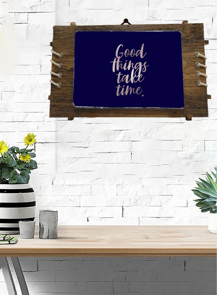 Service Zone Protective Printed White Rectangle Shape Marble Photo Frame for Table Top Good Things Take Time  - Image 2