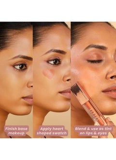 Dewy Diva 3-In-1 Lip Cheek And Eye Shadow Tint | Glass Skin Finish | Buildable Makeup Liquid Blush (4.2Ml, Vegan) (302 Coco Bean (Brown))
