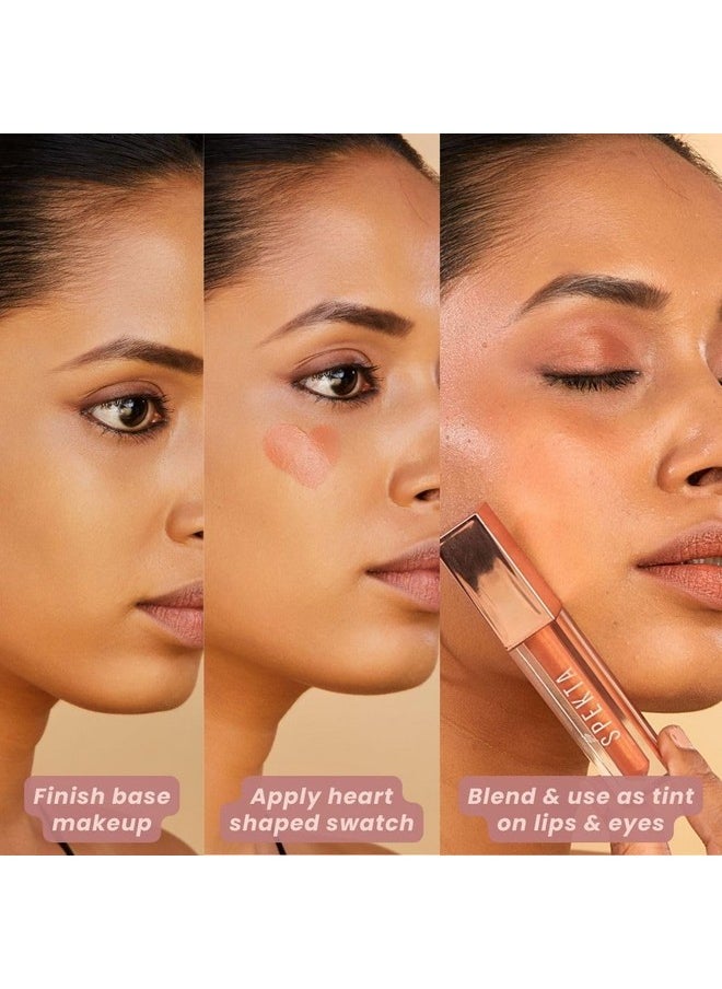 Spekta Dewy Diva 3-In-1 Lip Cheek And Eye Shadow Tint | Glass Skin Finish | Buildable Makeup Liquid Blush (4.2Ml, Vegan) (302 Coco Bean (Brown))  - Image 1