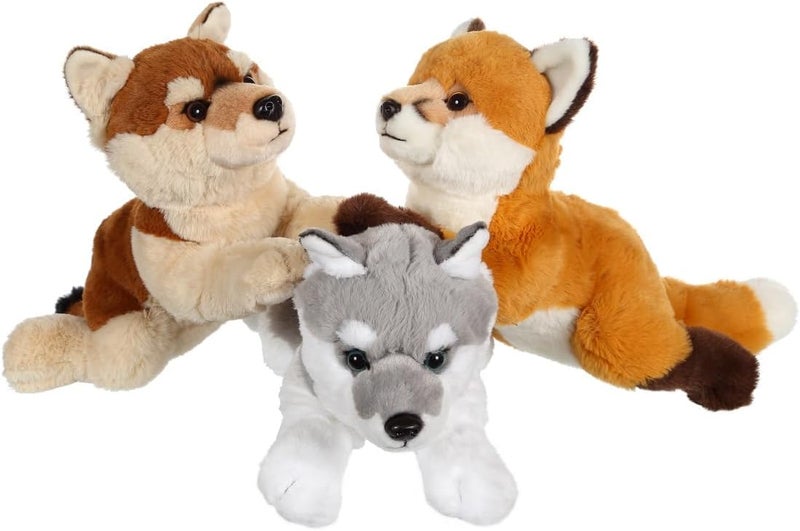 جيبسي Gipsy Toys - ذئب قطيفة عريض بني وبيج - 25 سم - Image 3