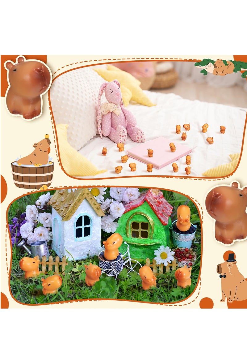 SYOSI - 50 Pcs Capybara Figurines Mini Capybara Resin Figurines Capybara Figure Ornament Miniature Animal Desktop Tabletop Outdoor Craft Decor for Garden Accessories Decorations Gifts(Classic Style) - Image 1
