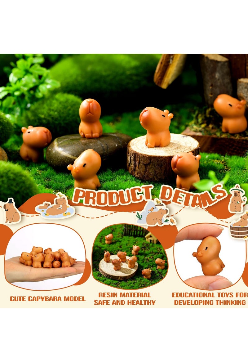SYOSI - 50 Pcs Capybara Figurines Mini Capybara Resin Figurines Capybara Figure Ornament Miniature Animal Desktop Tabletop Outdoor Craft Decor for Garden Accessories Decorations Gifts(Classic Style) - Image 1