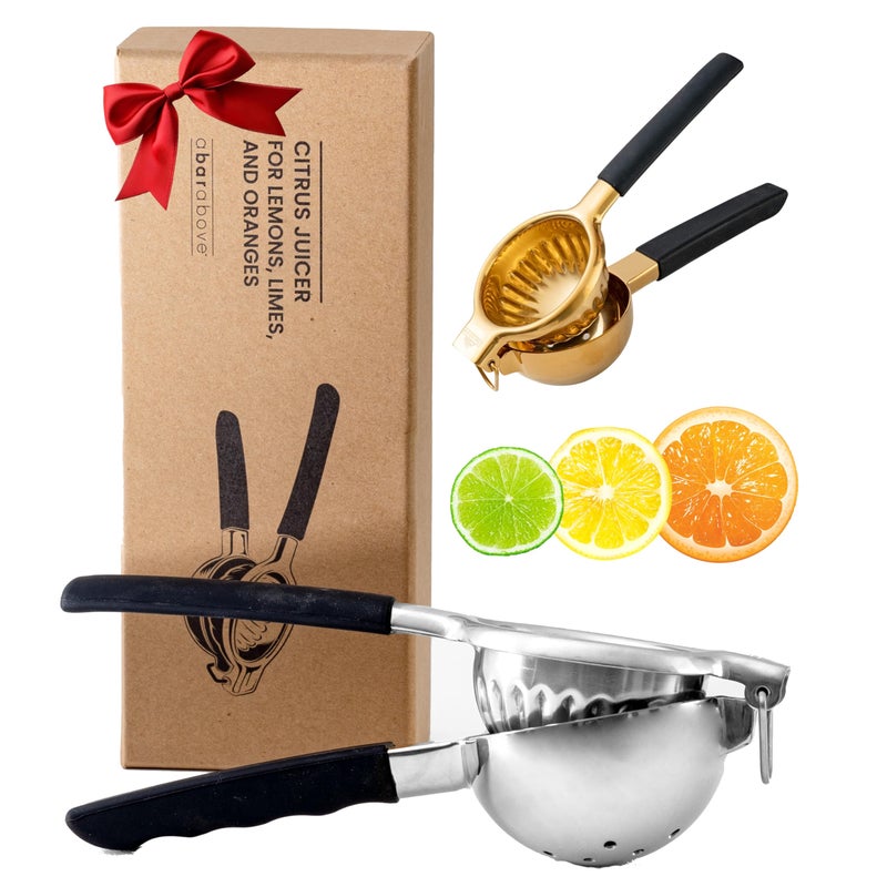 A Bar Above Stainless Steel Hand Juicer, Heavy Duty Citrus Press for Cocktails, Fruit Juice Squeezer for Lemons, Limes, and Oranges, Manual Juicer for Bartenders, Home Bars, and Mixology Kits - Image 1
